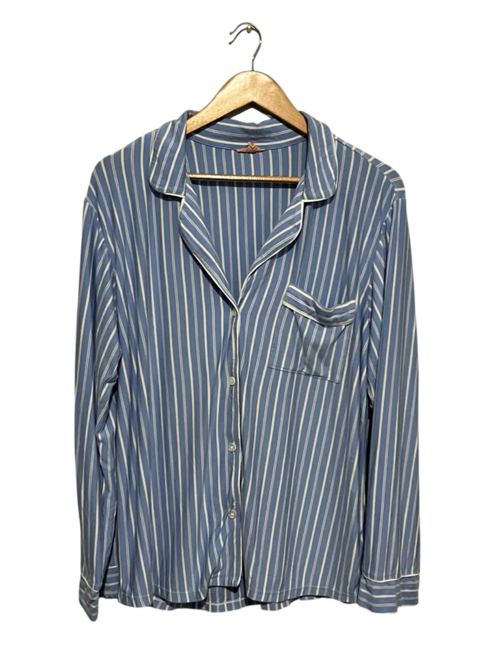 Eberjey Blue Striped Pajama Shirt Size XL
